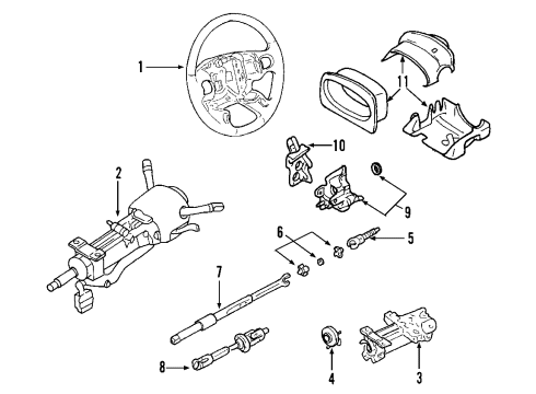 2008 Cadillac STS Steering Column, Steering Wheel Diagram