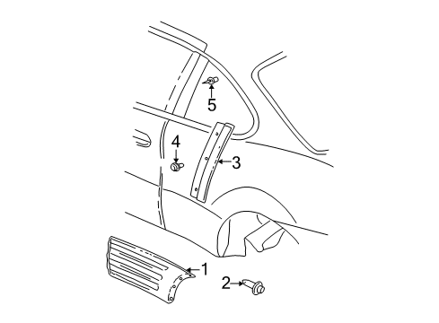 2001 Pontiac Grand Am Exterior Trim - Quarter Panel Diagram