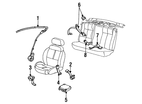 1991 Saturn SL Buckle, Driver Side Diagram for 21035385