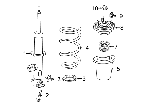 2019 Chevy Silverado 1500 LD Struts & Components - Front Diagram