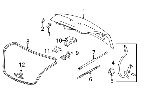 2016 Buick LaCrosse Trunk Lid Diagram