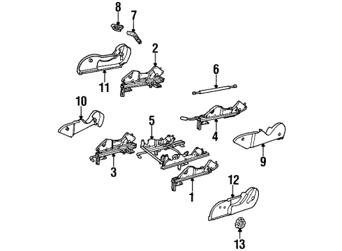 1998 Saturn SC2 Seat Track, Front Passenger Side Diagram for 21300537