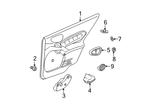2001 Pontiac Grand Am Interior Trim - Rear Door Diagram