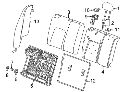 2021 Chevy Trailblazer Seat Back Pad, Rear Diagram for 42639025