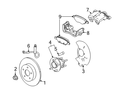2010 Saturn Sky Brake Components Diagram