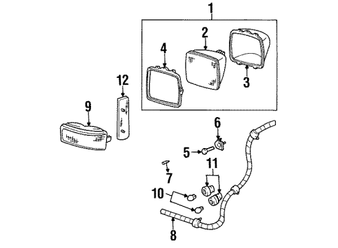 1991 GMC K2500 Headlamps Diagram
