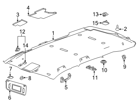 2017 Cadillac Escalade Interior Trim - Roof Diagram