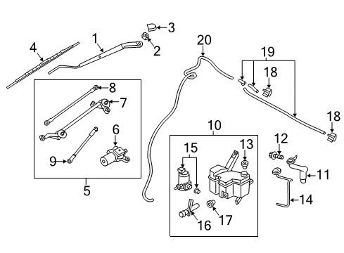 2015 Chevy City Express Wiper Arm, Passenger Side Diagram for 19316482
