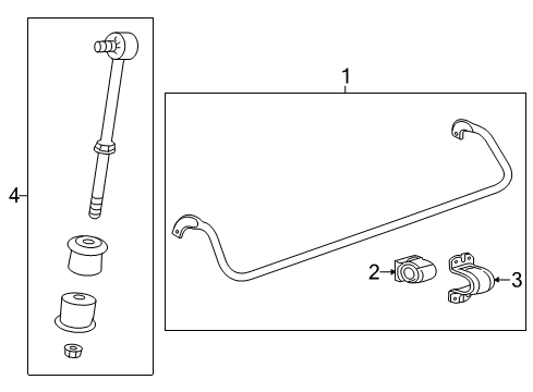 2014 Cadillac XTS Rear Suspension Components, Lower Control Arm, Upper Control Arm, Ride Control, Stabilizer Bar Diagram