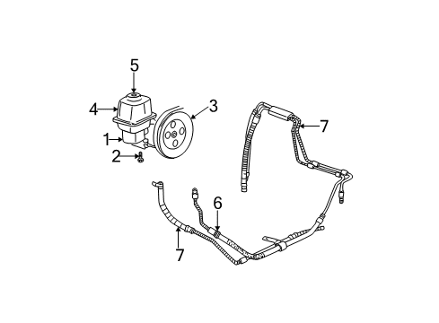 2004 GMC Envoy XUV Power Steering Pump Diagram for 15752311