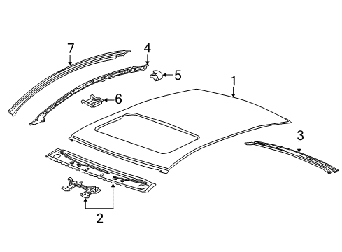 2018 Chevy Malibu Roof & Components Diagram