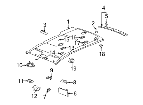 2007 Saturn Vue Interior Trim - Roof Diagram
