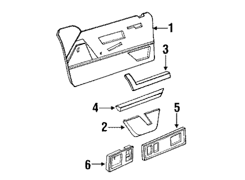1996 Oldsmobile Cutlass Supreme Armrest, Driver Side Diagram for 16671569
