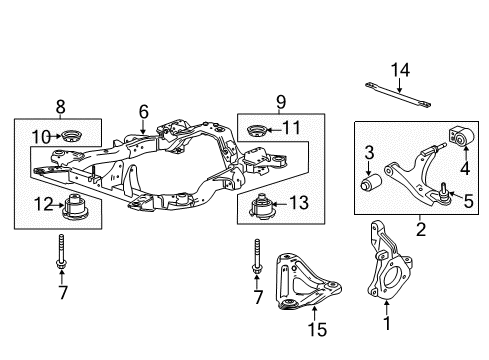 2010 GMC Terrain Front Suspension Components, Lower Control Arm, Stabilizer Bar Diagram