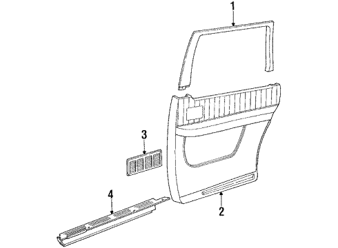 1995 Oldsmobile Silhouette Trim Panel, Rear Diagram for 10216348