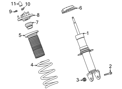 2021 Chevy Corvette Shocks & Components - Front Diagram 4 - Thumbnail