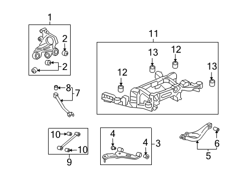 2014 Cadillac CTS Suspension Crossmember, Rear Diagram for 19257549