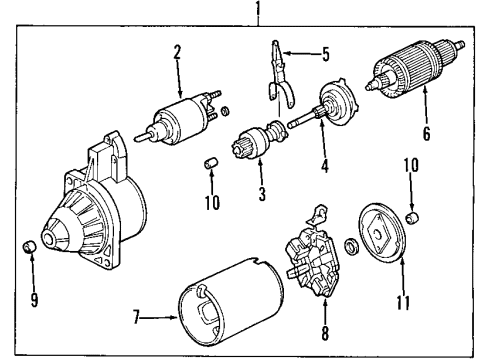 1998 Cadillac Catera Starter Solenoid Diagram for 90543726