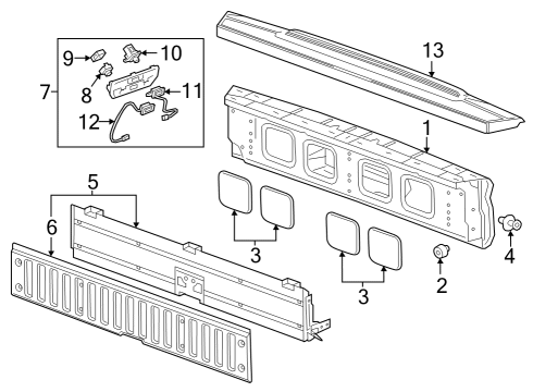2022 Chevy Silverado 1500 Handle Diagram for 85521478