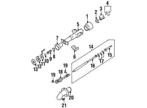 1995 Chevy Monte Carlo Steering Column Housing & Components, Shaft & Internal Components Diagram