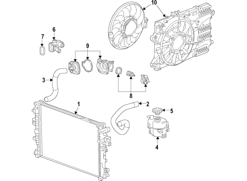 2019 Buick LaCrosse Cooling System, Radiator, Water Pump, Cooling Fan Diagram 6 - Thumbnail