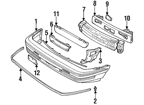1989 Pontiac Sunbird Front Bumper Diagram 2 - Thumbnail