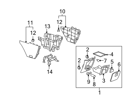 2006 Chevy Uplander Latch, Gray Diagram for 89044341