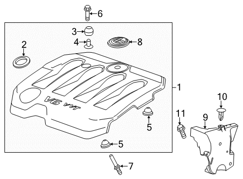 2014 Cadillac XTS Engine Appearance Cover Diagram