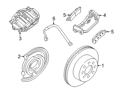 2006 GMC Sierra 1500 Brake Components, Brakes Diagram 5 - Thumbnail
