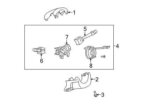 2009 Saturn Aura Shroud, Switches & Levers Diagram