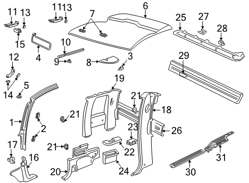 1997 Chevy K2500 Grille Nut Diagram for 22555272