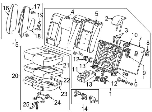 2016 Buick Encore Rear Seat Components Diagram