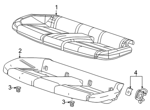 2024 Cadillac CT4 Seat Cushion Pad, Rear Diagram for 84787582
