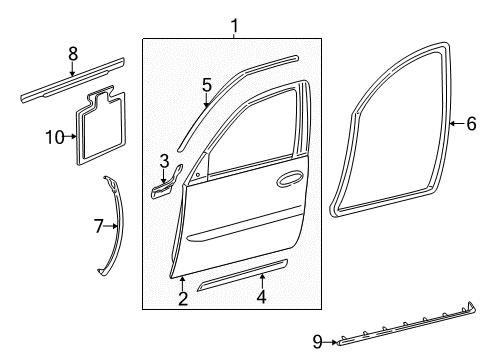 2004 Cadillac DeVille Front Door Diagram
