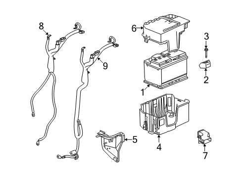 2008 Saturn Vue Battery Cable Diagram for 20856293