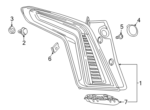 2018 Cadillac XT5 Tail Lamps Diagram