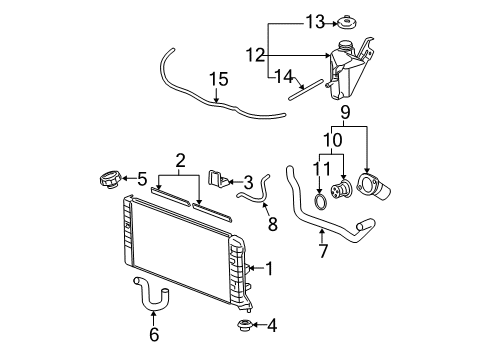 2007 Pontiac Grand Prix Radiator & Components Diagram 2 - Thumbnail