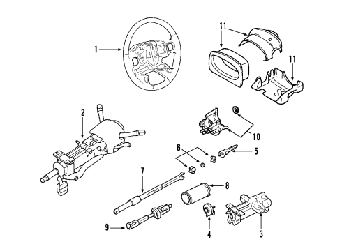 2007 Cadillac XLR Steering Column, Steering Wheel Diagram