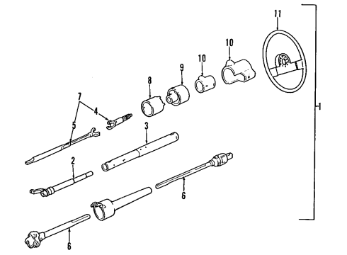 1993 Chevy S10 Steering Column, Steering Wheel Diagram