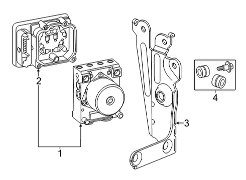 2020 GMC Sierra 2500 HD ABS Components Diagram