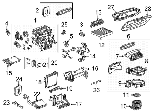 2023 Chevy Trailblazer A/C Evaporator & Heater Components Diagram