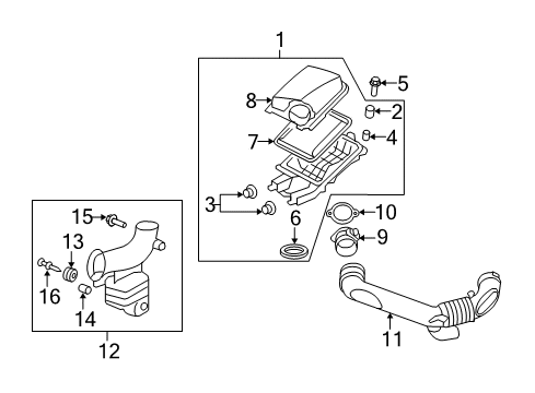 2011 Chevy Malibu Air Cleaner Assembly Diagram for 15908466
