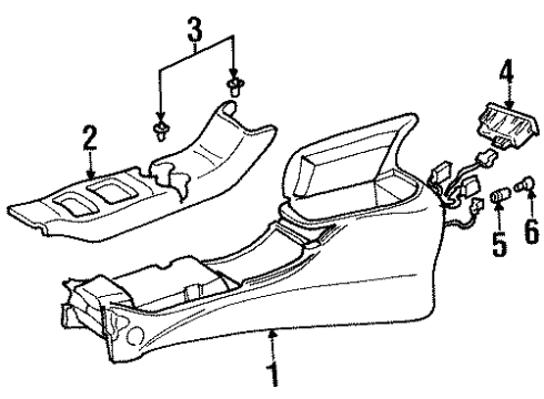 1999 GMC Yukon Center Console Diagram