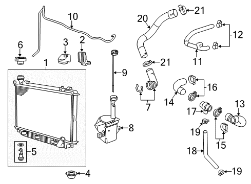 2014 Chevy SS Radiator & Components Diagram