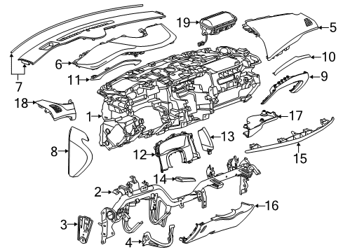 2017 Cadillac Escalade Instrument Panel Diagram