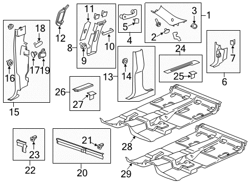 2014 GMC Sierra 3500 HD Interior Trim - Cab Diagram