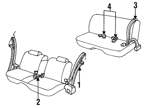 1988 Oldsmobile Delta 88 Belt & Retractor, Driver Side Diagram for 12502895
