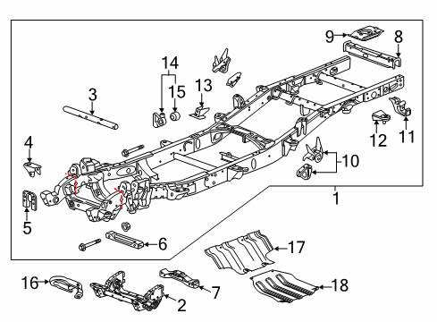 2016 GMC Sierra 2500 HD Frame & Components Diagram