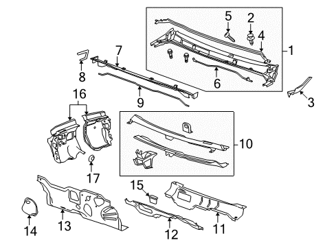 2011 Buick LaCrosse Cowl Diagram