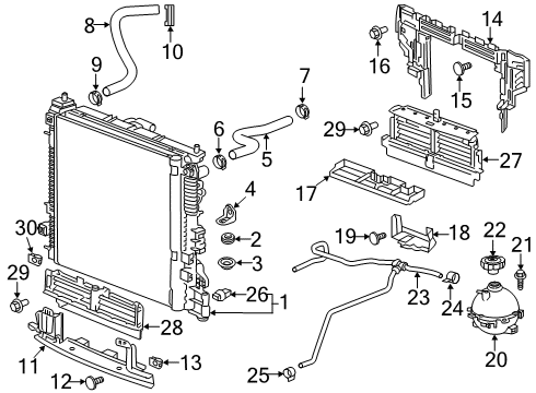2017 GMC Acadia Radiator & Components Diagram